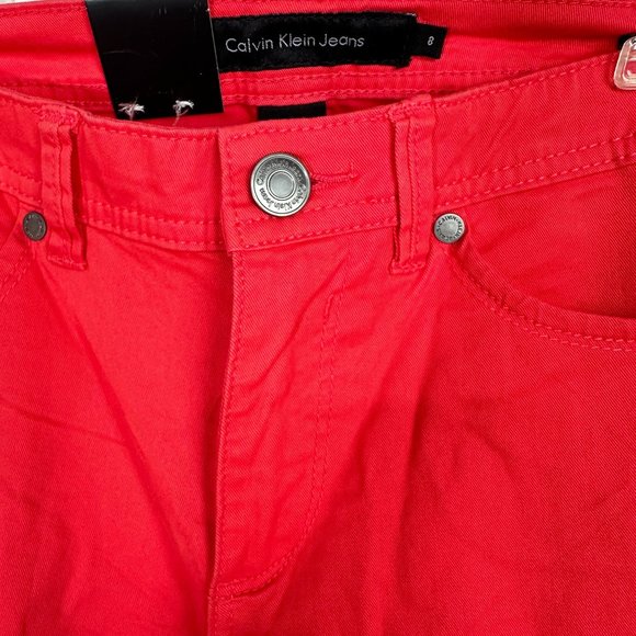 Calvin Klein Jeans Pink Power Stretch Skinny Crop Pants 8 - Picture 3 of 11